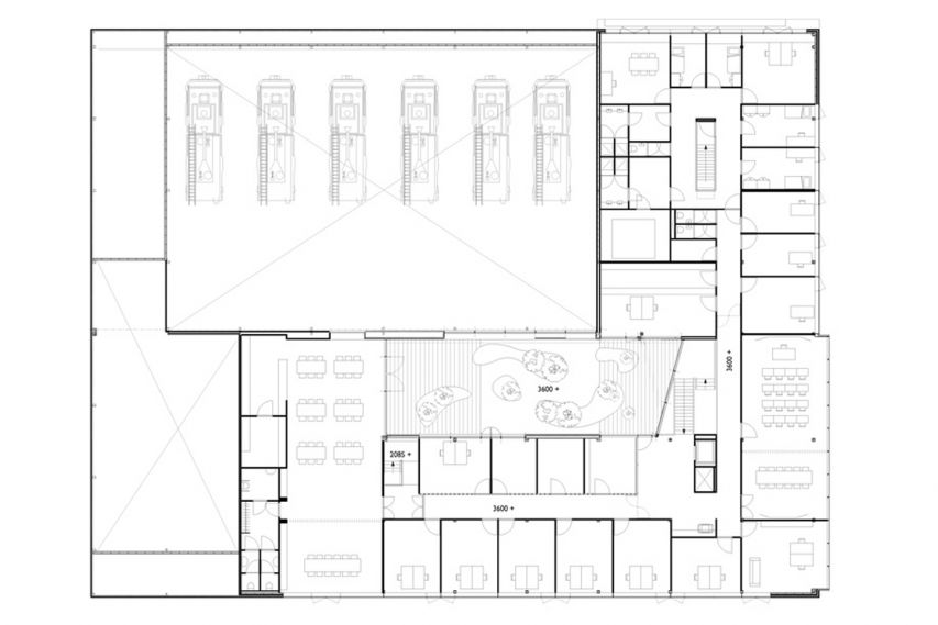 Bekkering Adams Architecten - Brandweer VM - plattengrond eerste verdieping